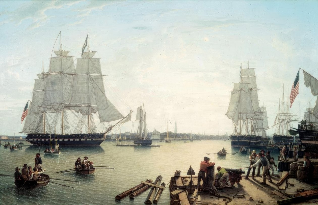 Boston hamn av Robert Salmon