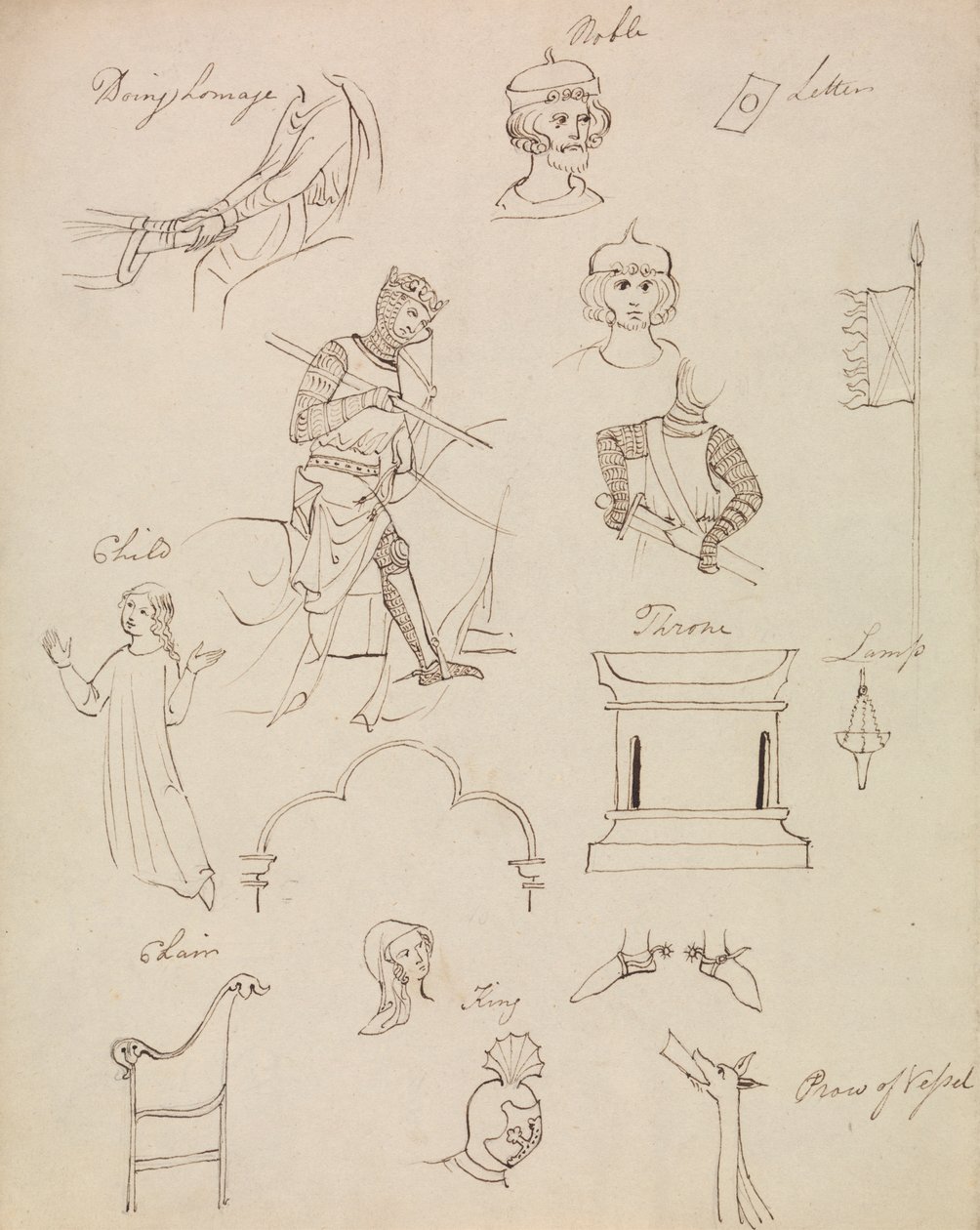 figur Studies for Medieval Noble Life av Robert Smirke