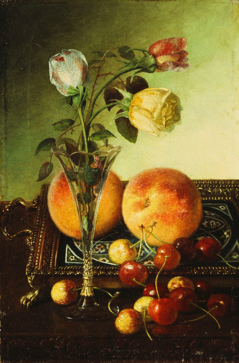 Rosor, persikor och körsbär, 1891 av Robert Spear Dunning