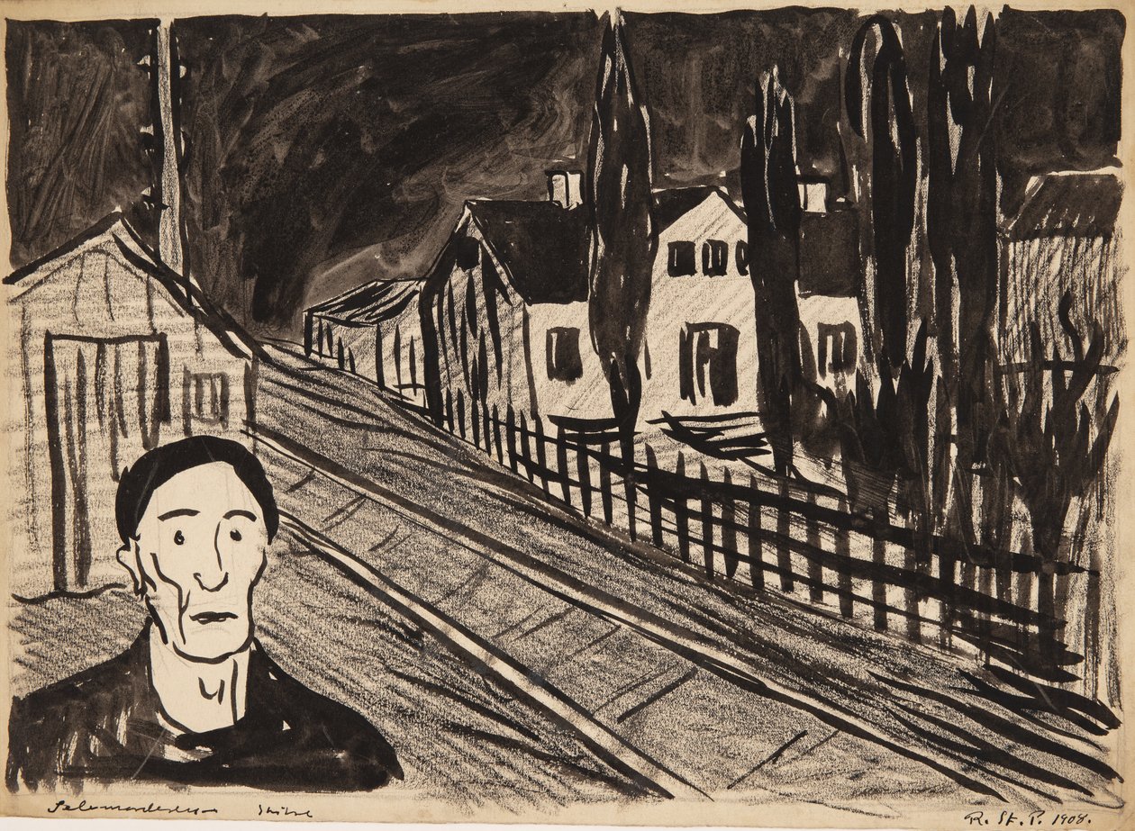 Självmordet. Skiss av Robert Storm Petersen