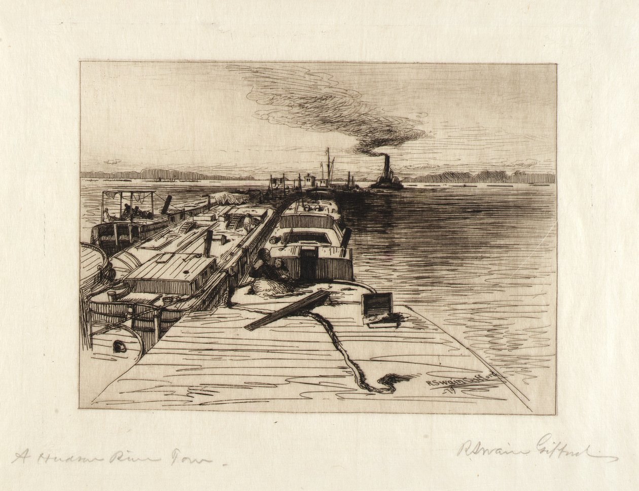 En Hudson River Tow av Robert Swain Gifford