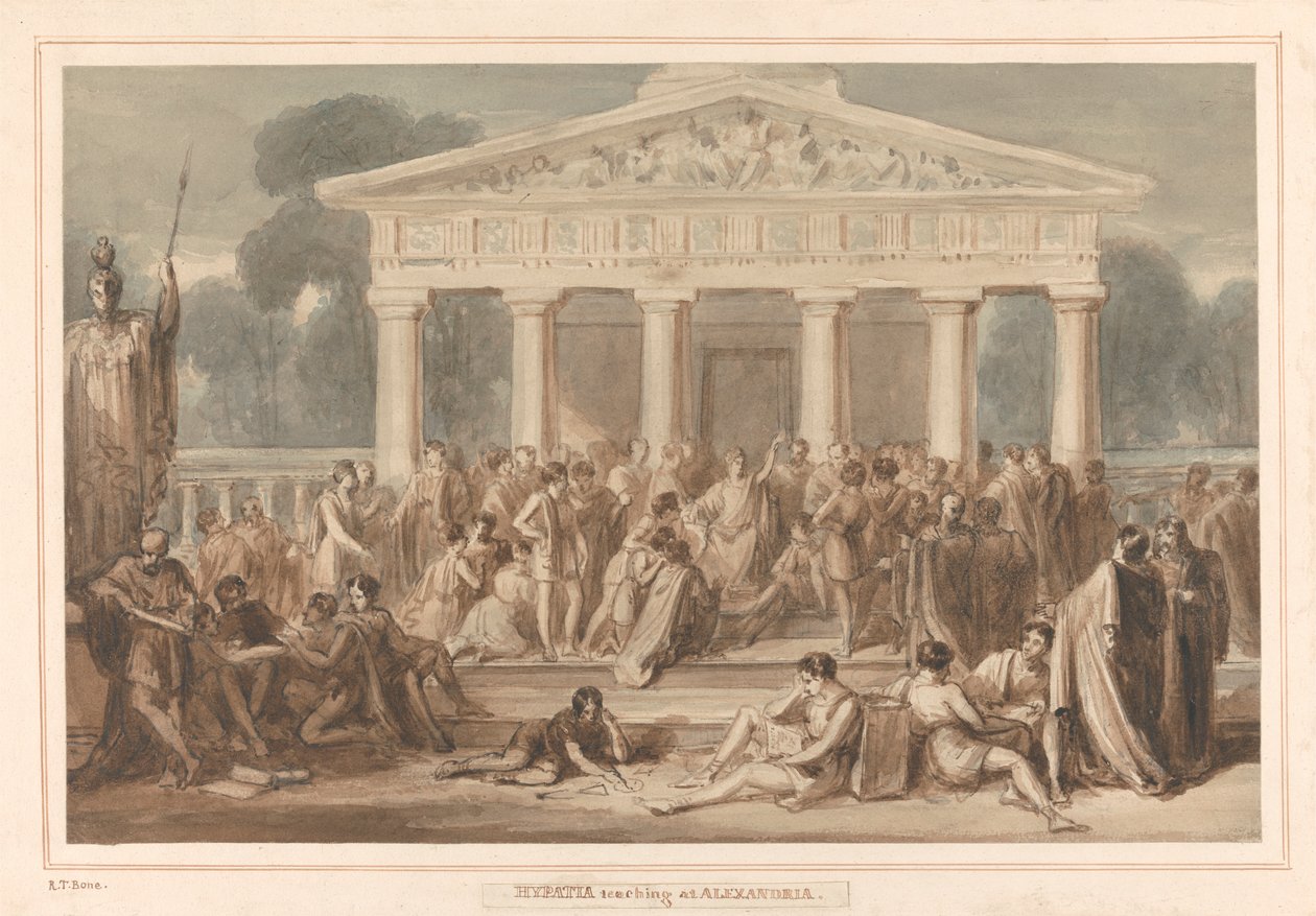 Hypatia Teaching i Alexandria av Robert Trewick Bone