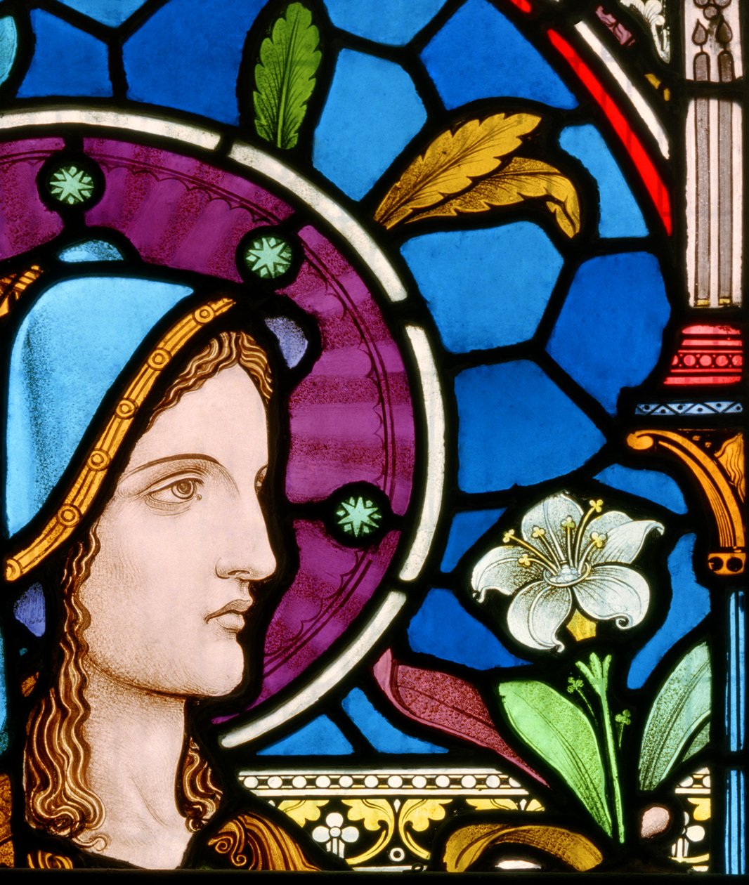 Jungfru Maria, 1863 (målat glas) av Robert Turnill Bayne