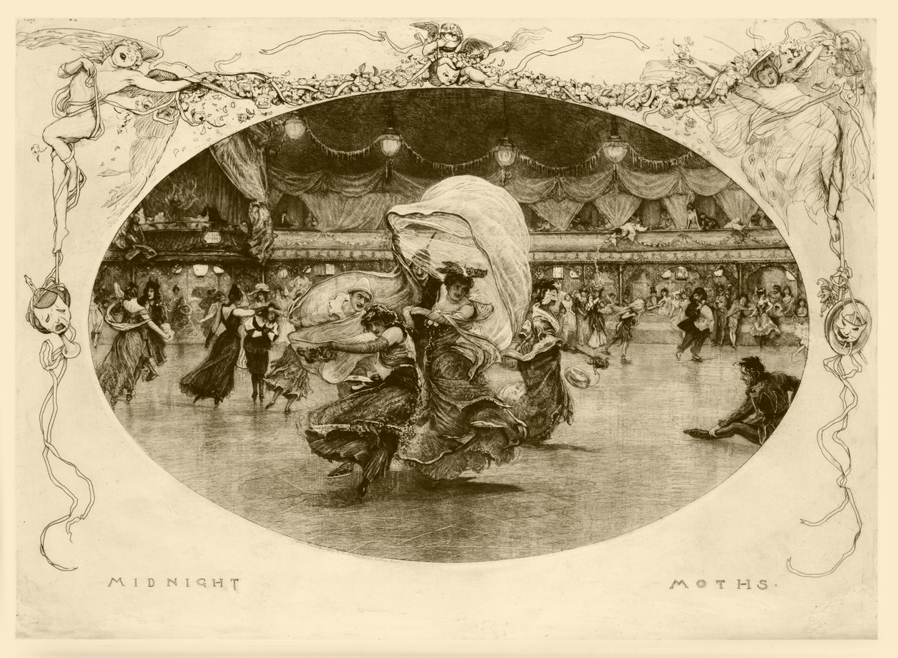 Midnattsfjärilar (etsning) av Robert Walker Macbeth