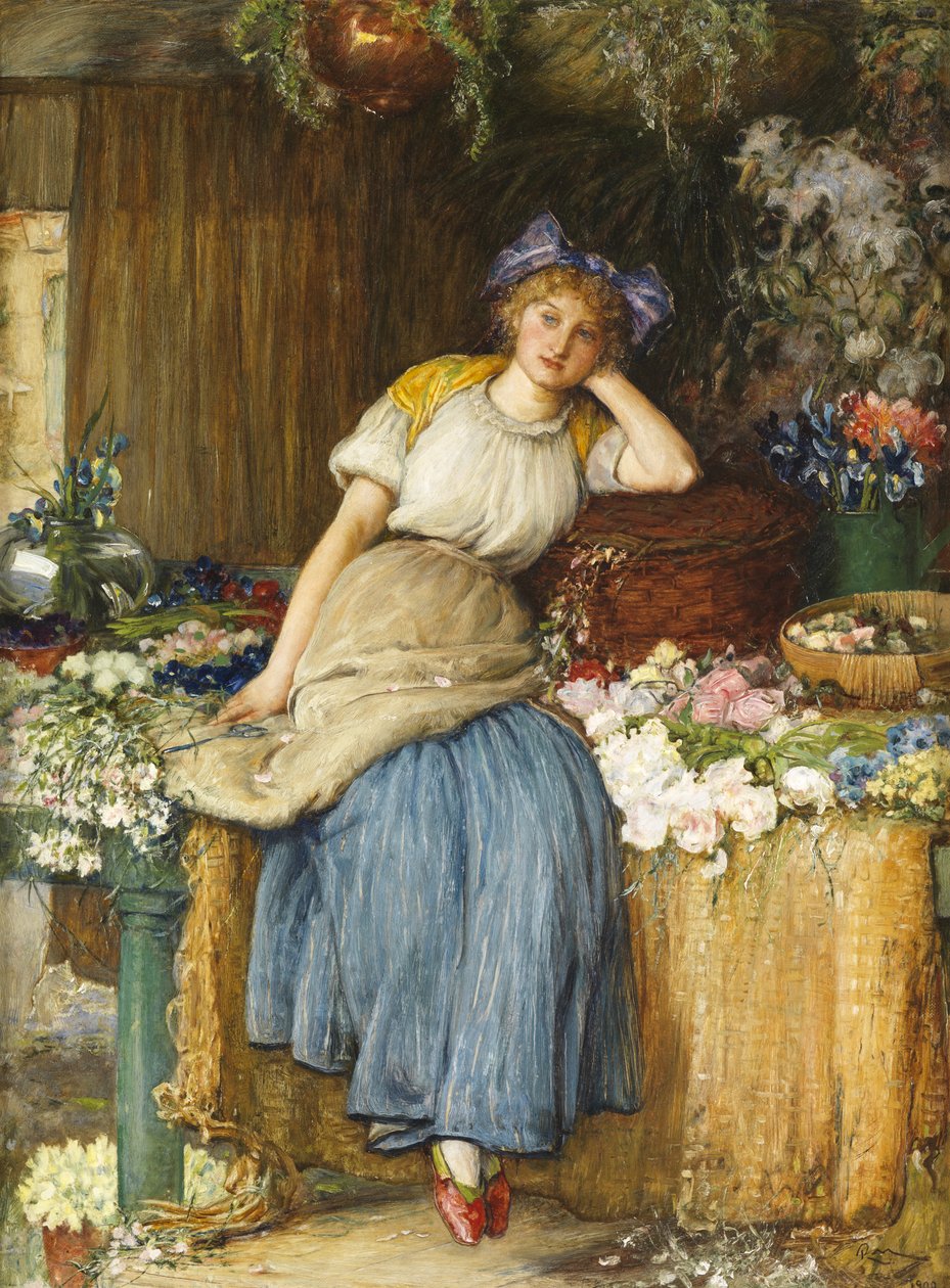 Alsace Flower Girl, 1900 av Robert Walker Macbeth