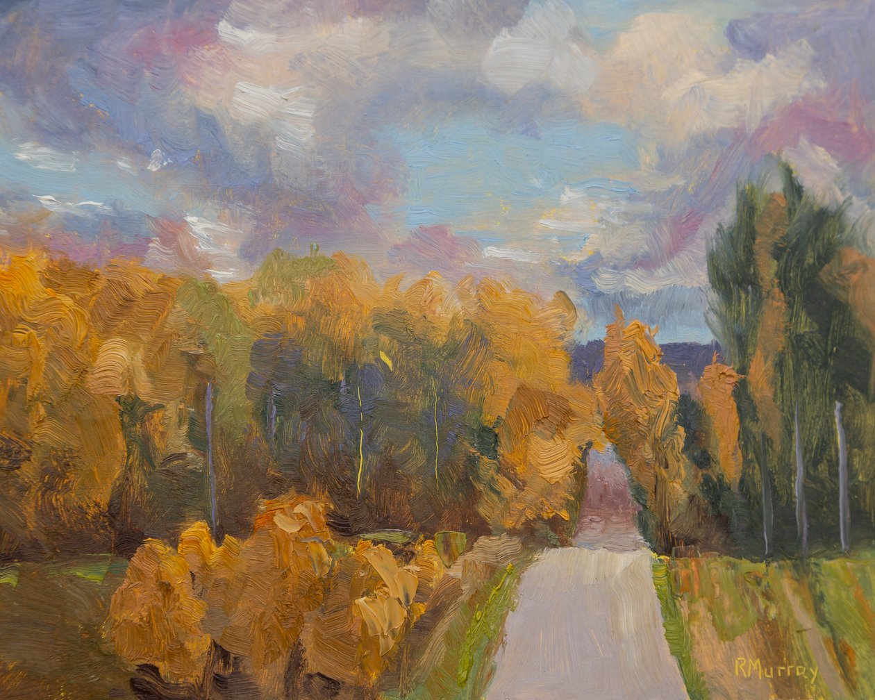 Grandview Autumn, 2023 (olja på pannå) av Roberta Murray