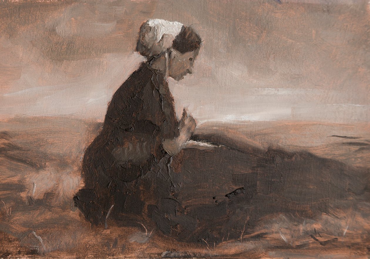 Mending The Nets, 2023 (olja på papper) av Roberta Murray