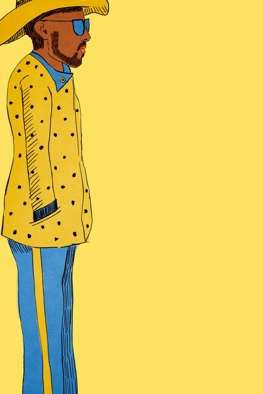 Yellow Suit Man, 2022 (digital) av Roberta Murray