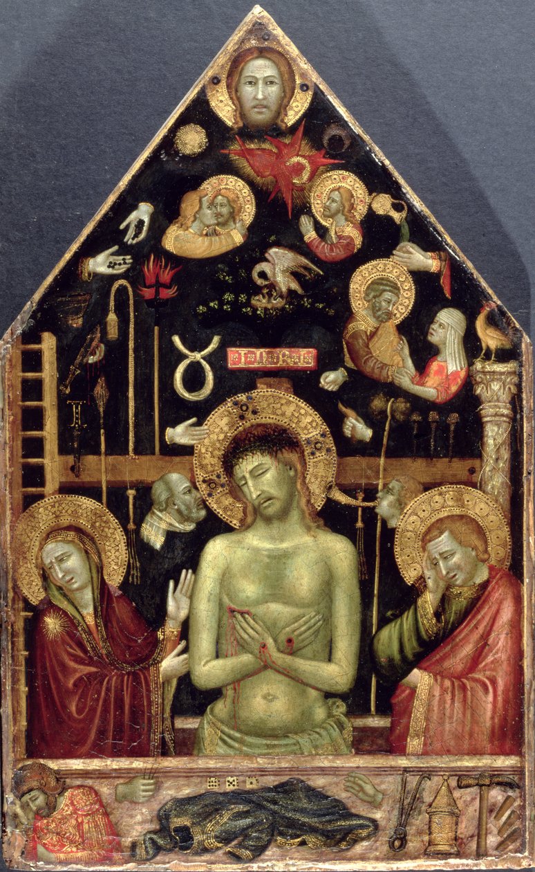 The Man of Sorrows, ca 1354 (tempera och bladguld på panel) av Roberto d Oderisi