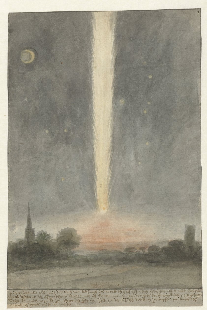 Svansstjärna över Beverwijk, 1680 av Rochus van Veen (attributed to)