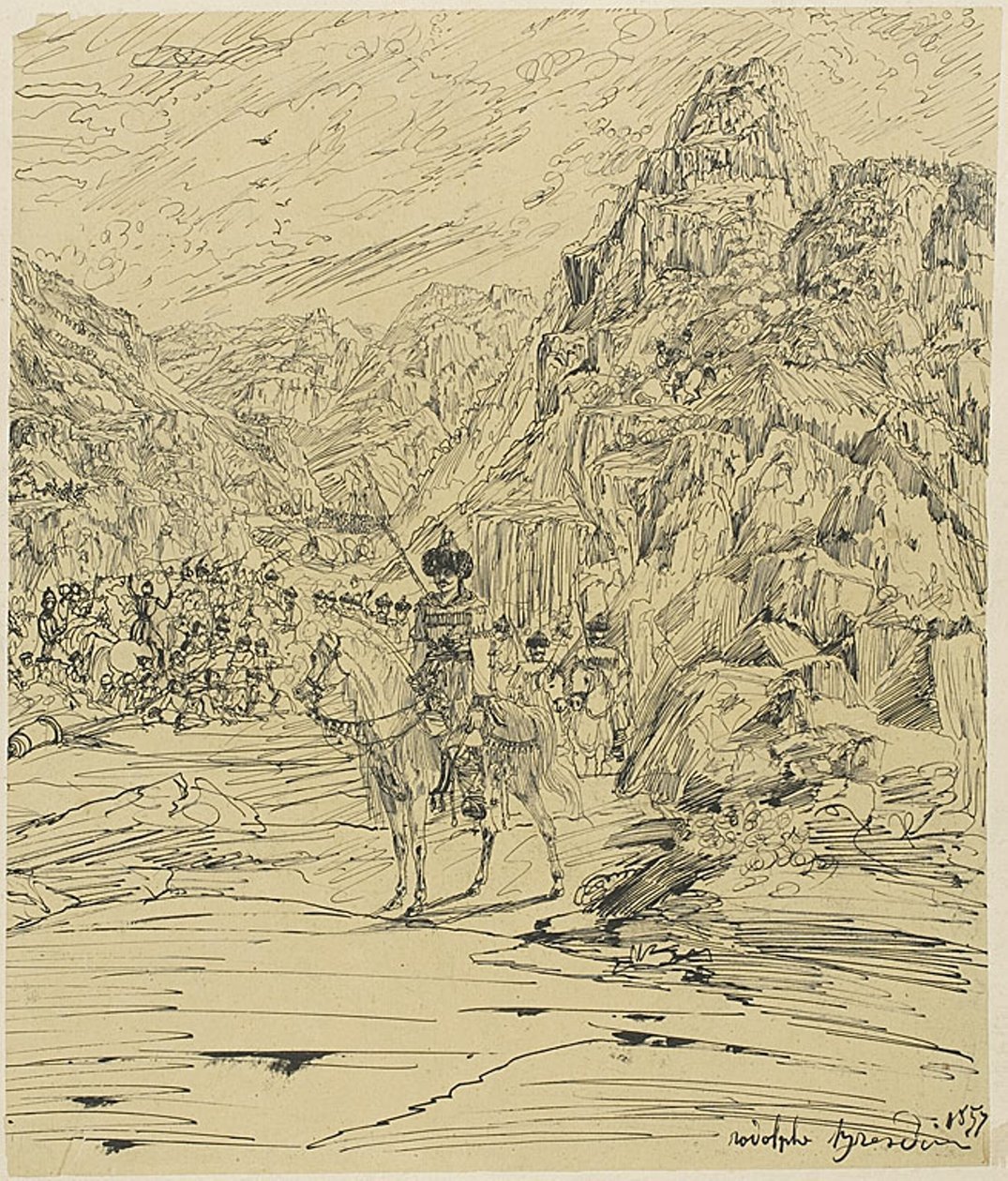 Slaget i bergen av Rodolphe Bresdin