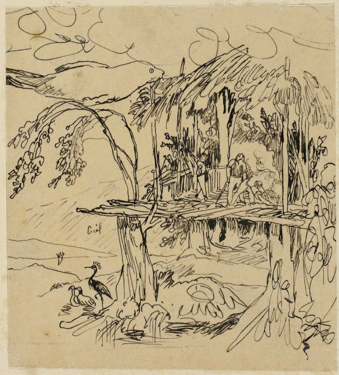 Etruskisk by av Rodolphe Bresdin