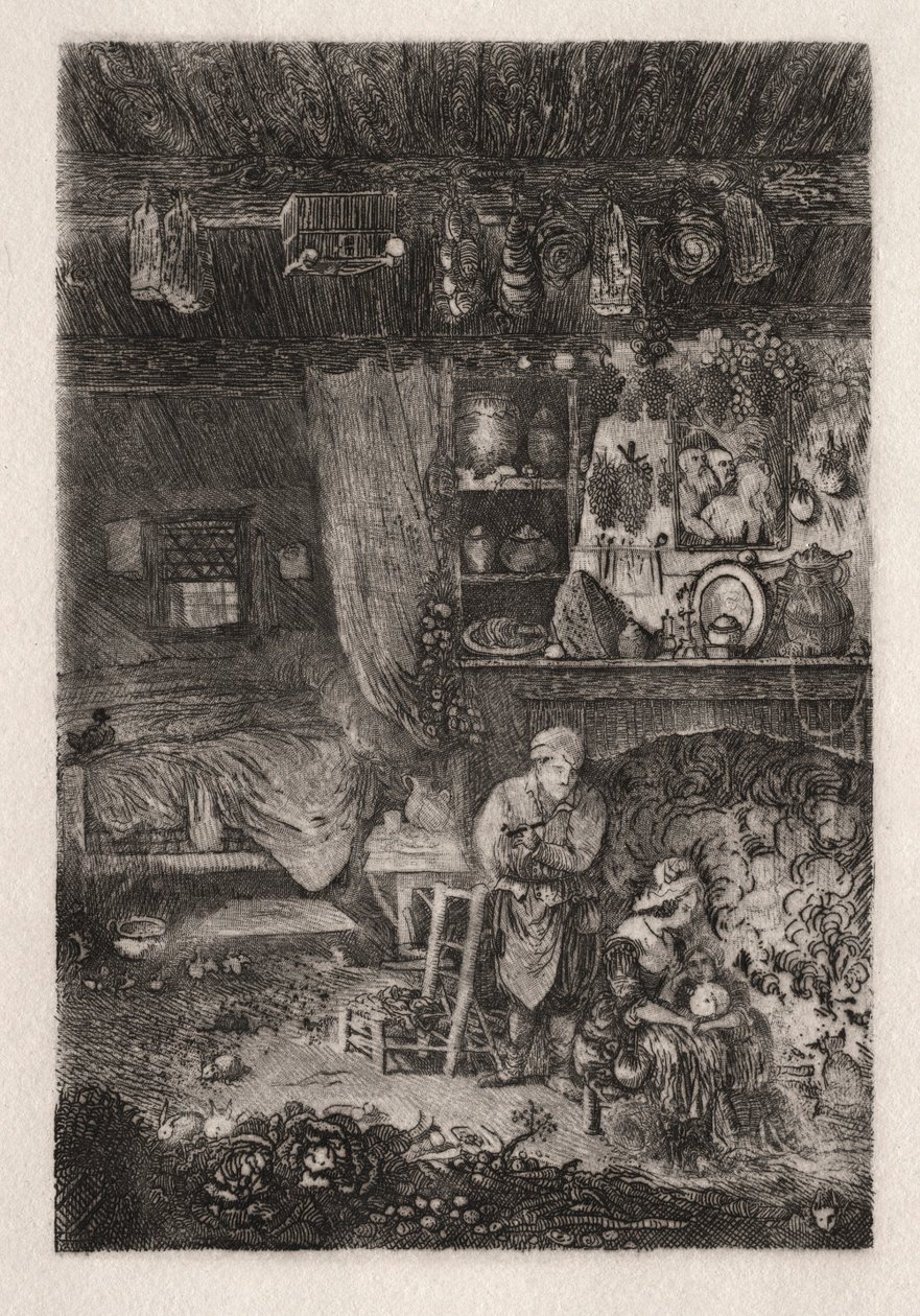 Flamländska interiören, 1856-66. av Rodolphe Bresdin