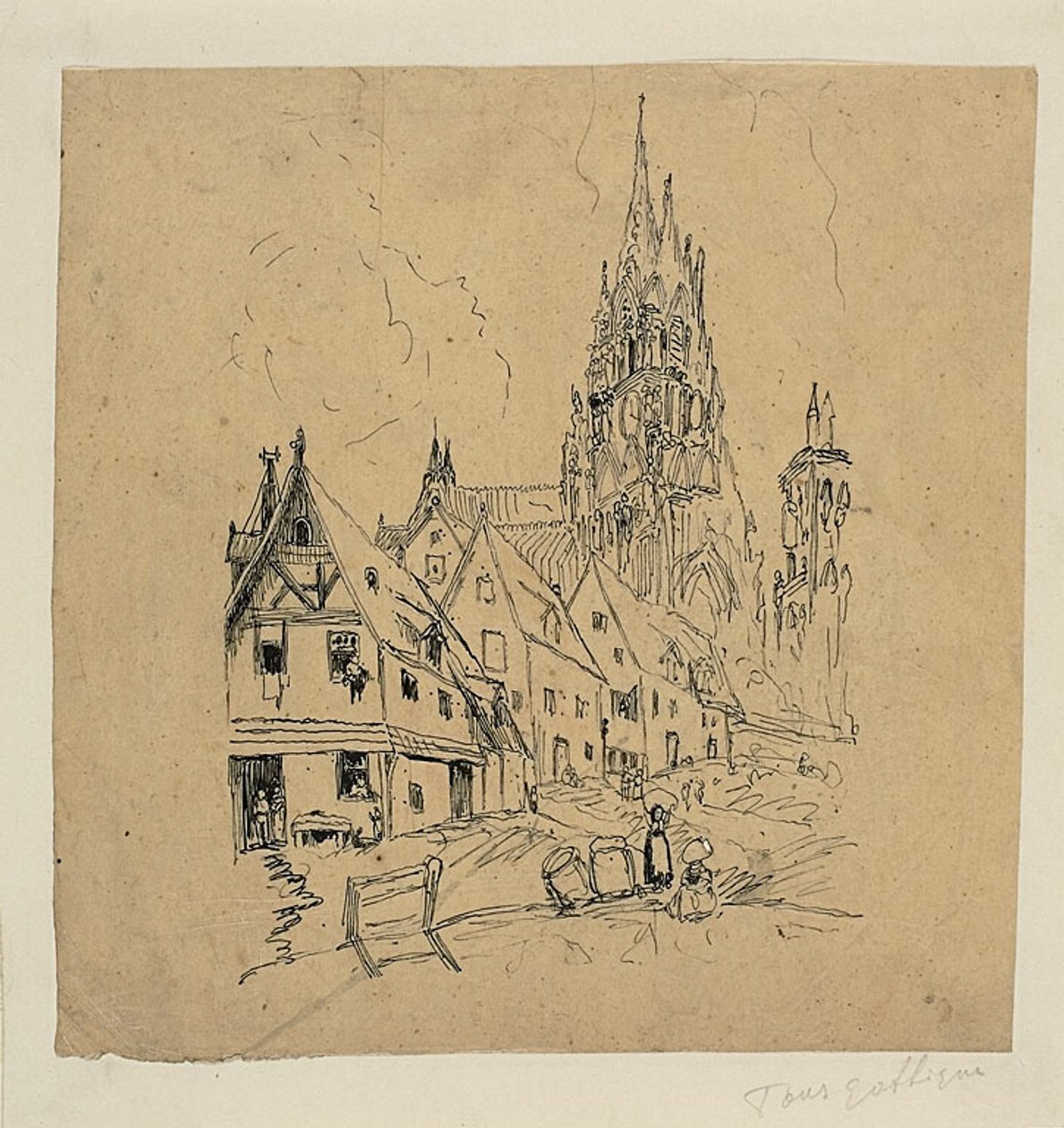 Gotisk katedral av Rodolphe Bresdin