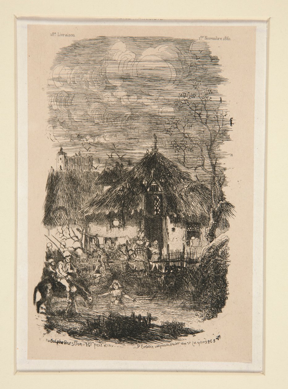 Farm Pavilion från La Revue fantaisiste av Rodolphe Bresdin