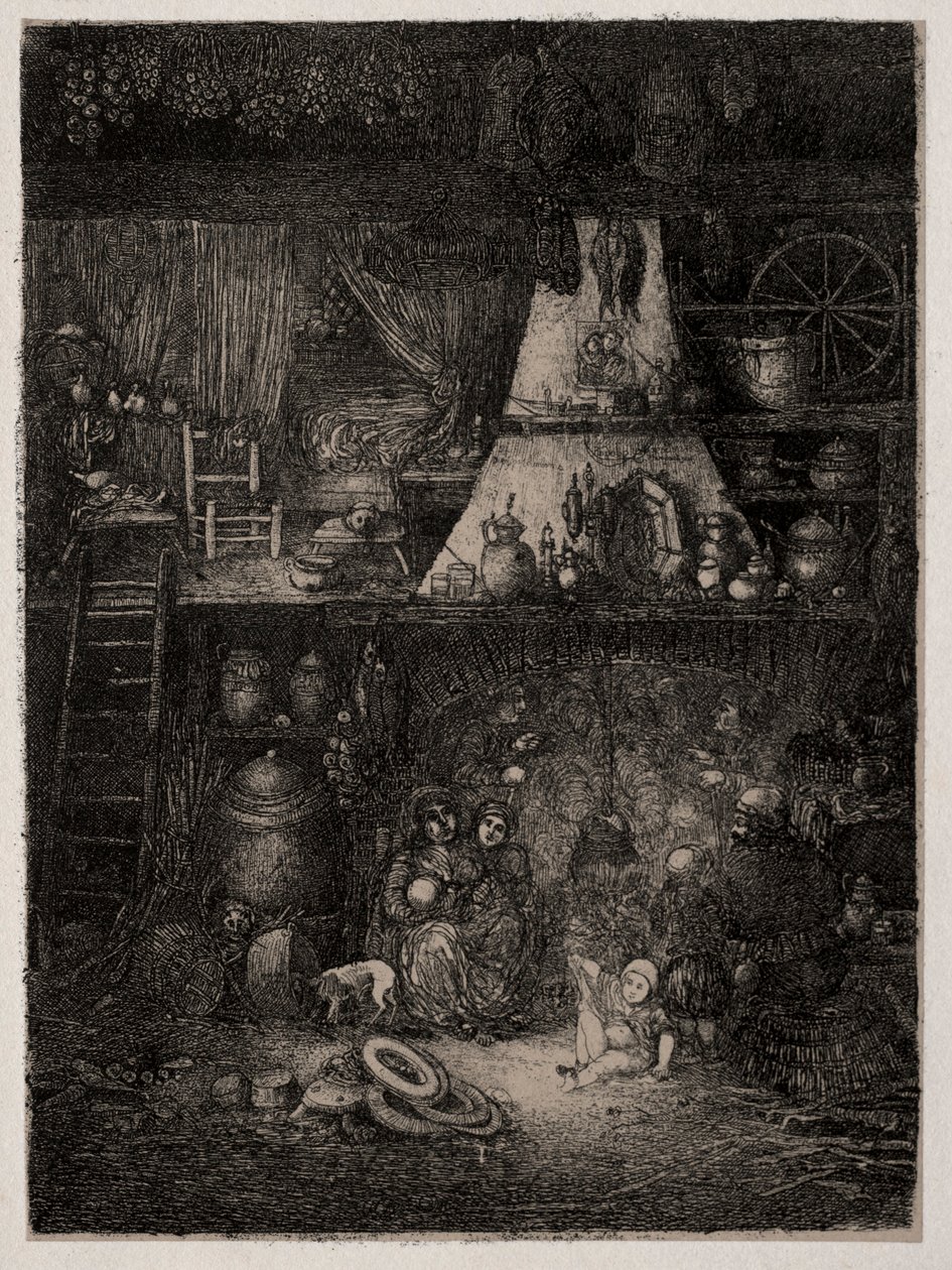 Bondeinteriör i Haute-Garonne, 1858. av Rodolphe Bresdin