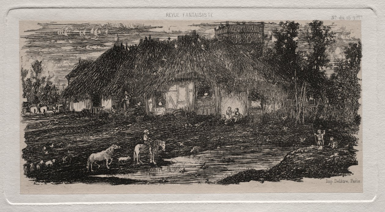 Gårdsgården av Rodolphe Bresdin