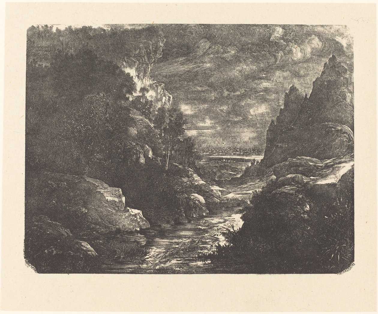 Bäcken i ravinen av Rodolphe Bresdin