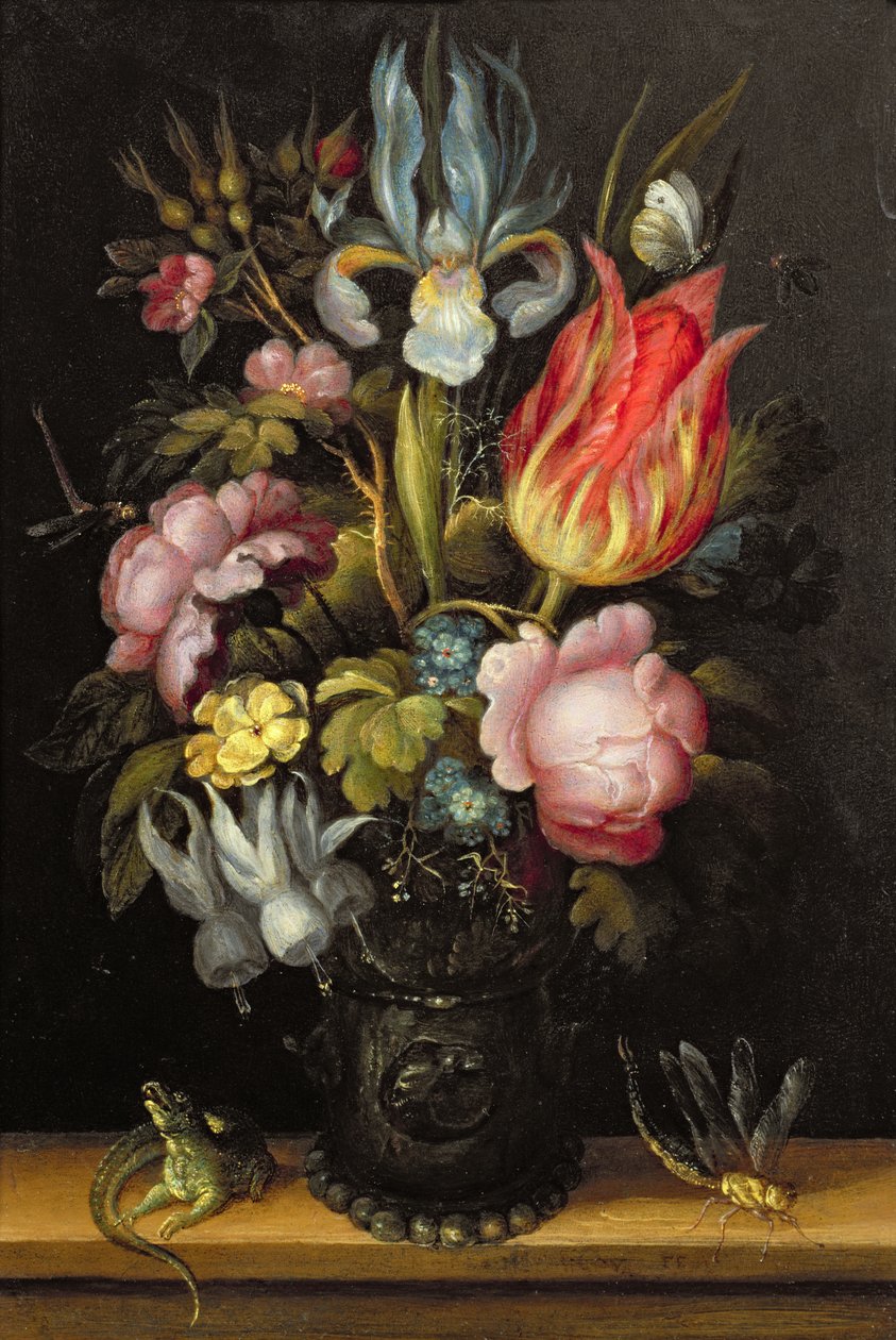 Blomstycke med en Römer, ca 1615 (olja på koppar) av Roelandt Jacobsz. Savery