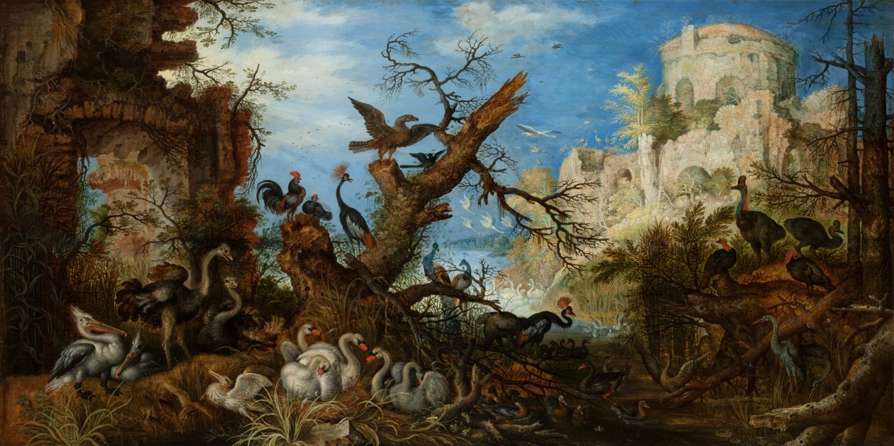 Landskap med fåglar, 1622 av Roelandt Jacobsz. Savery