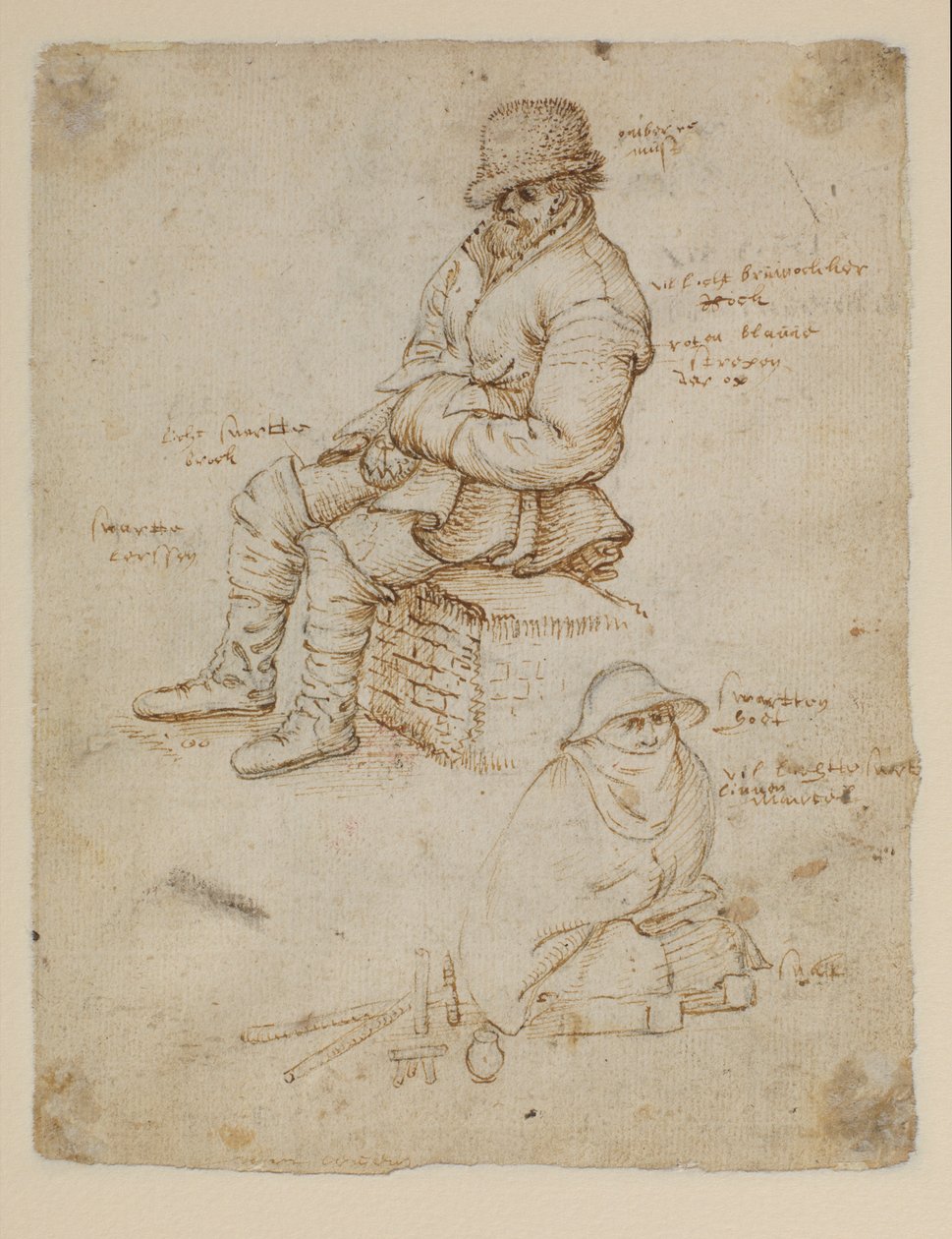 Två sittande figurer (verso) av Roelandt Jacobsz. Savery