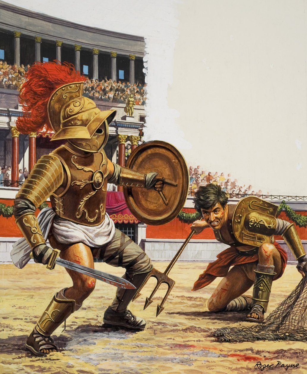 Gladiatorerna (gouache på papper) av Roger Payne