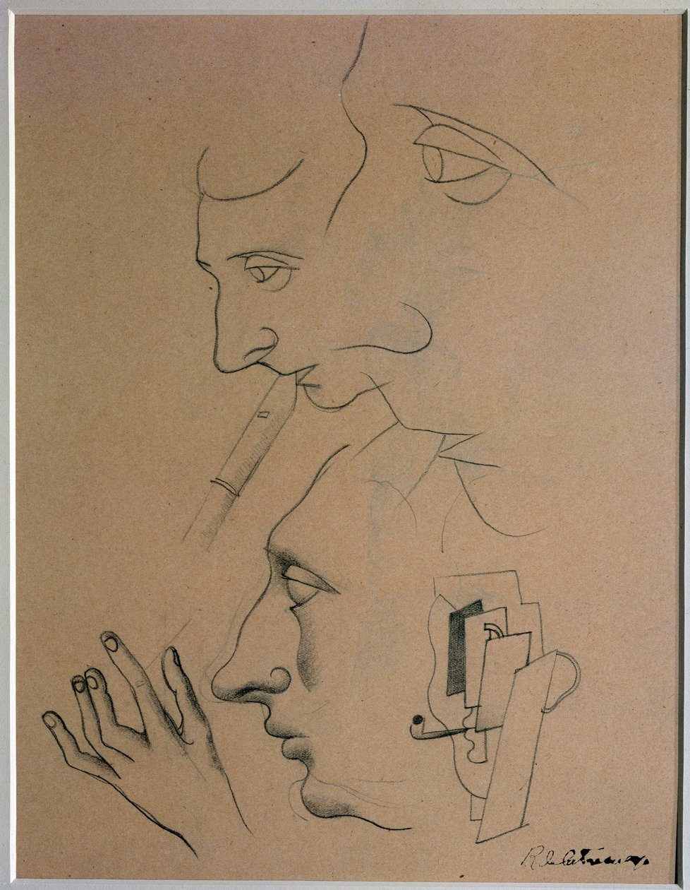Musikern (teckning, 1900-talet) av Roger de La Fresnaye