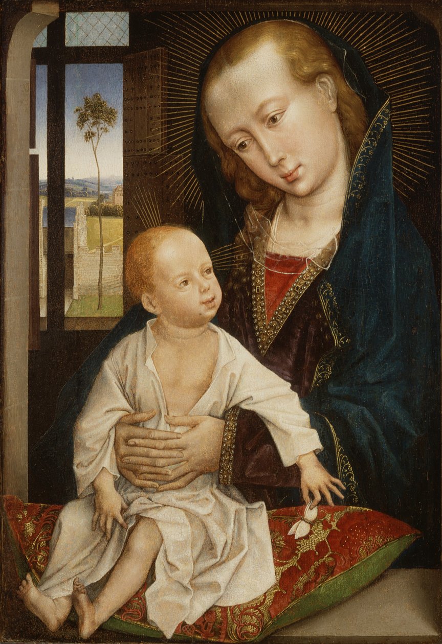 Jungfru med barn av Rogier van der (follower of) Weyden