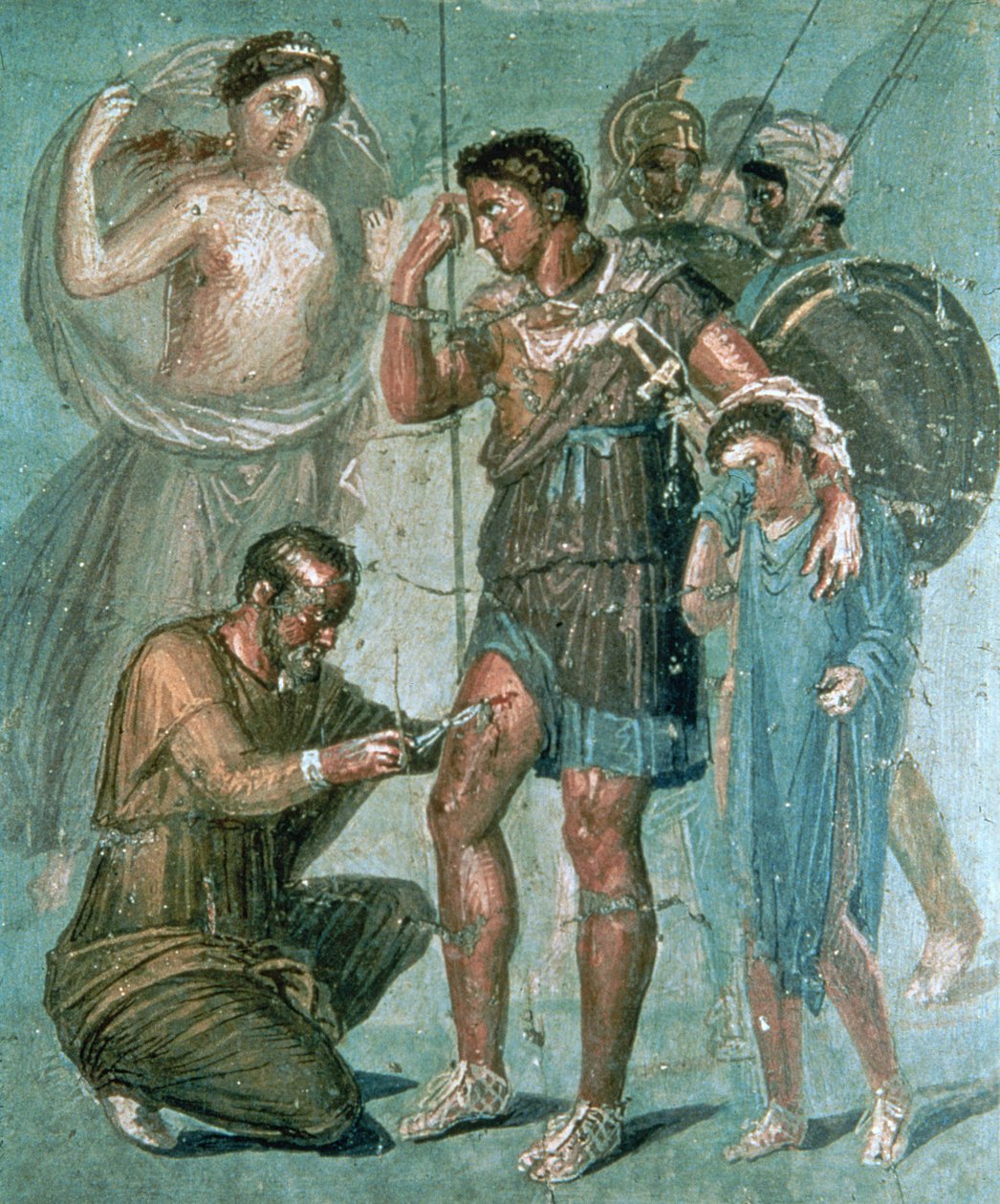 Aeneas skadad, från Pompeji av Roman