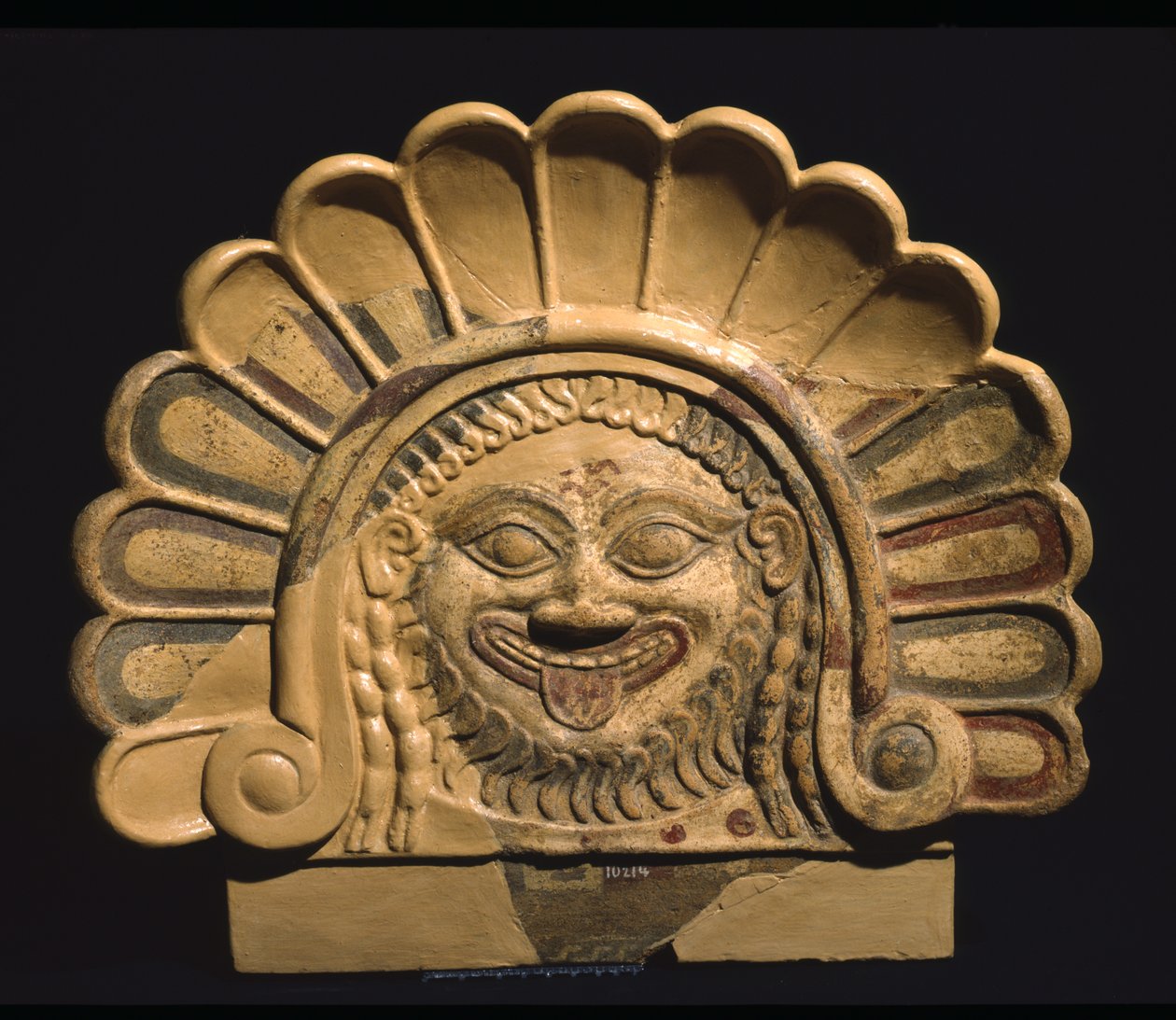 Antefix från Temple of Mater Matuta i Satricum, Latium, Italien (terrakotta) av Roman