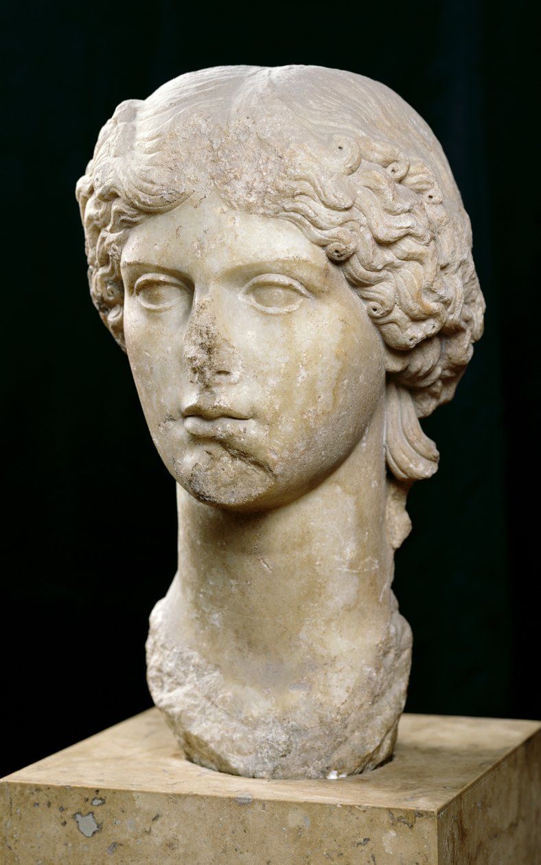 Byst av Agrippina den äldre (c.14 f.Kr.-33 e.Kr.) c.37-41 e.Kr. (marmor) av Roman