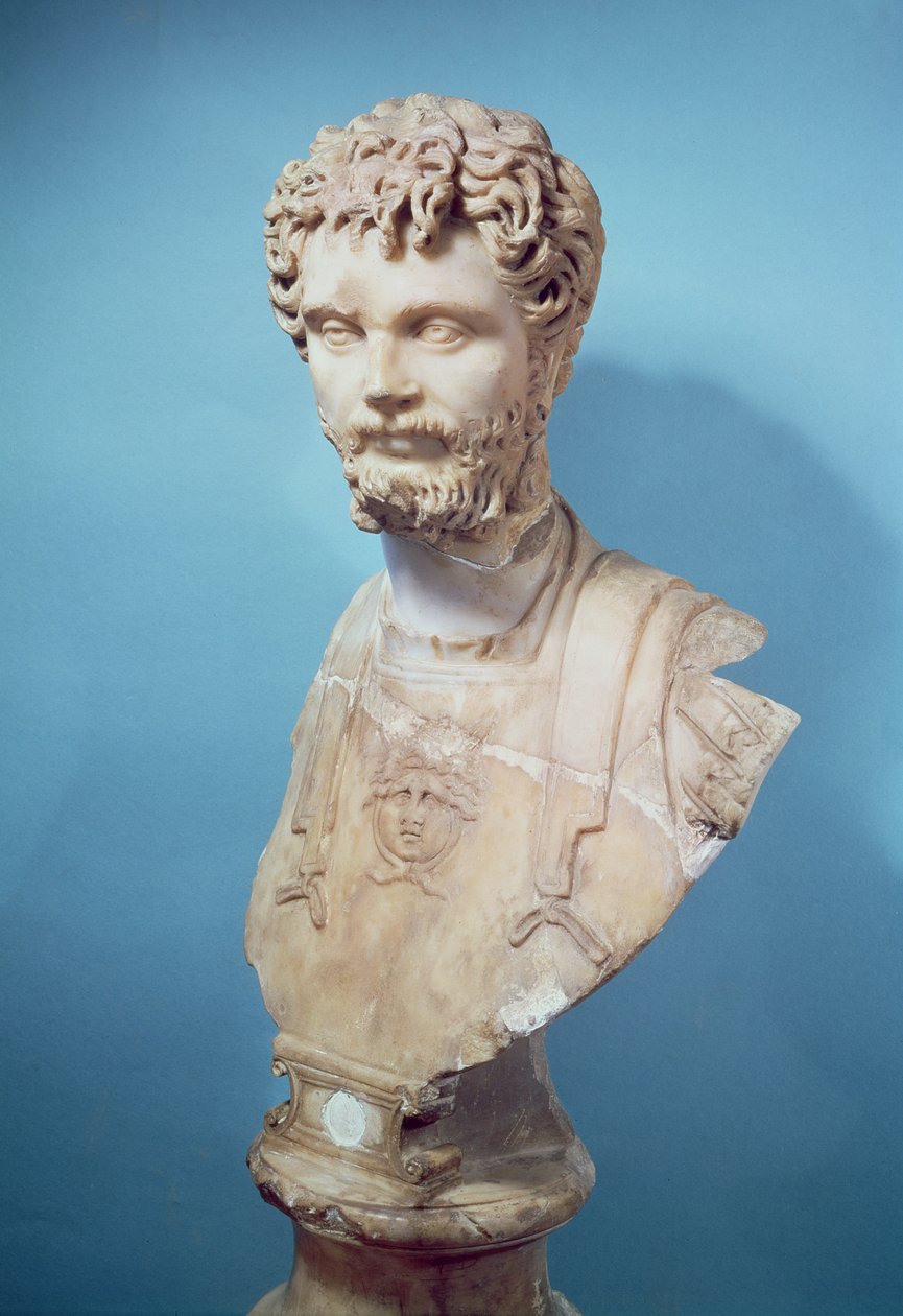 Byst av Septimius Severus (145-211) (marmor) av Roman