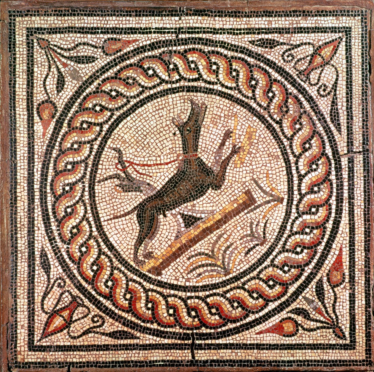 Cave Canem (Akta dig för hunden) 2:a-3:e århundradet (mosaik) av Roman