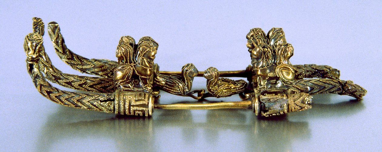 Fibula, från Bernardini di Palestrinas grav (metall) av Roman