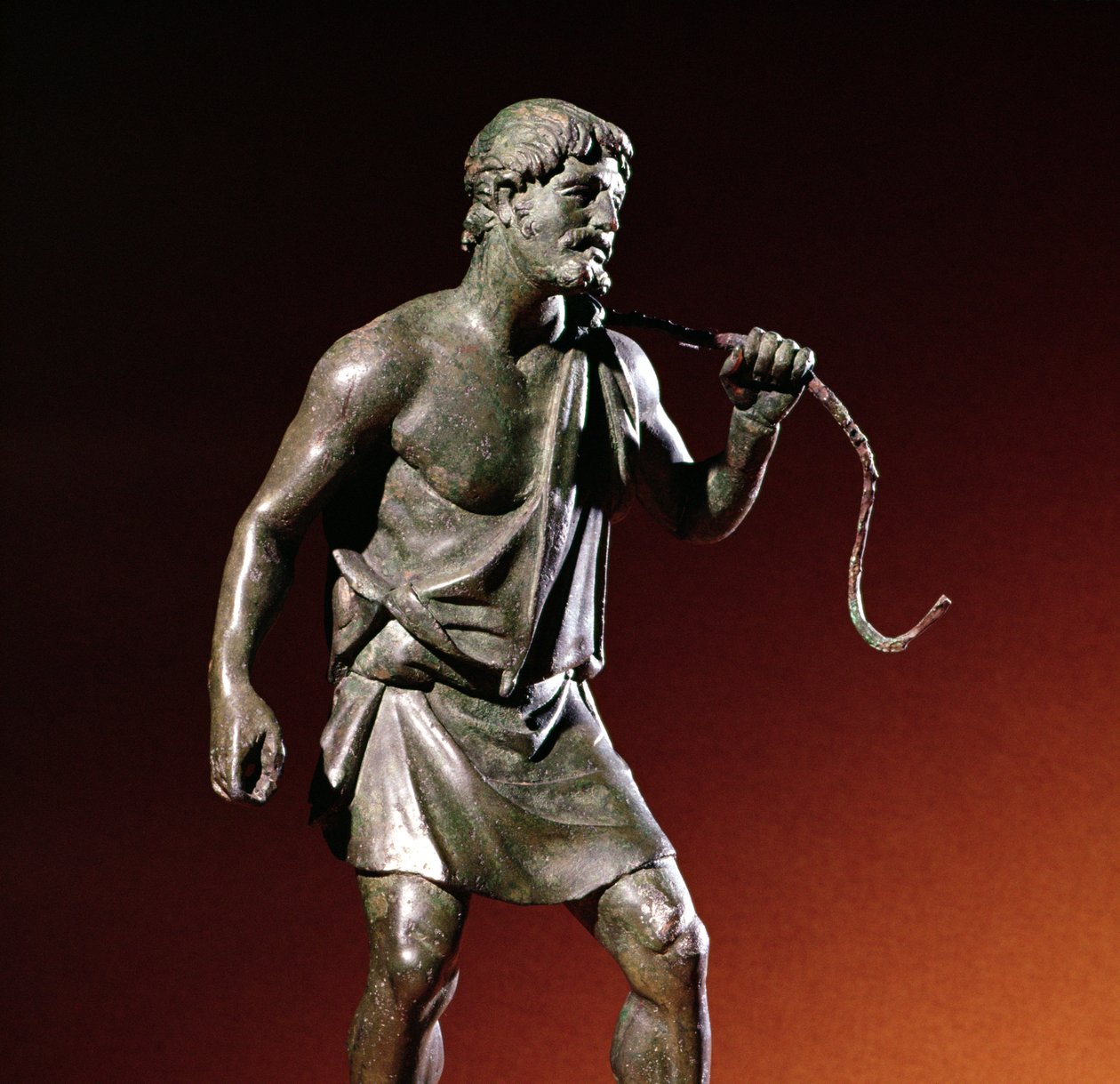Larariumstatyett av en vattenbärare (brons) av Roman