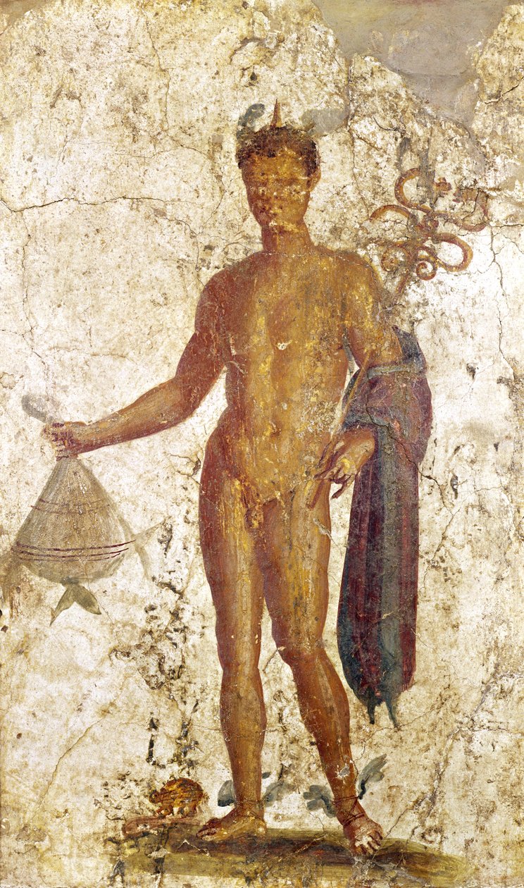 Merkurius, från Pompeji, ca 50-79 e.Kr. av Roman