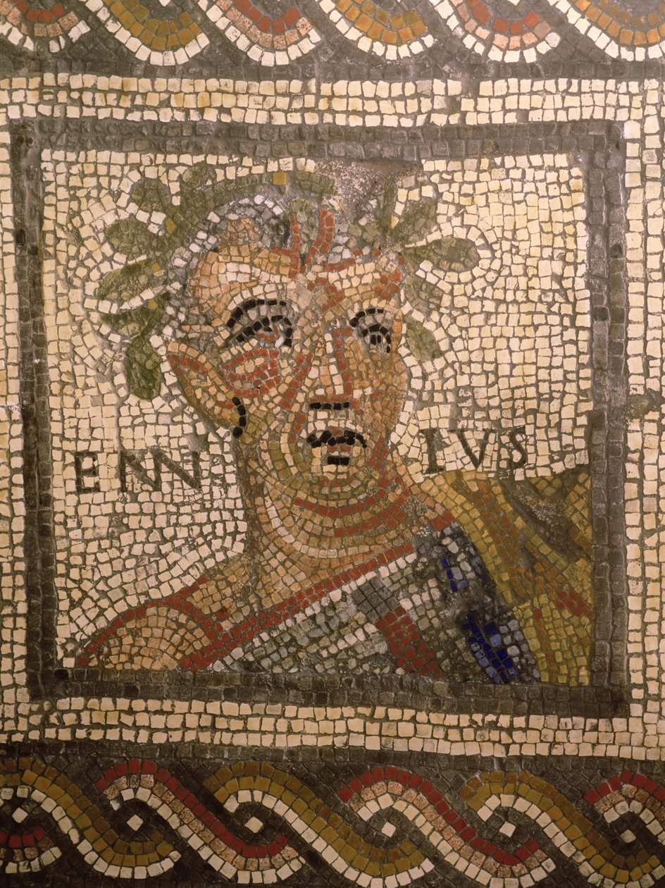 Porträtt av Quintus Ennius (239-169 f.Kr.) (mosaik) av Roman
