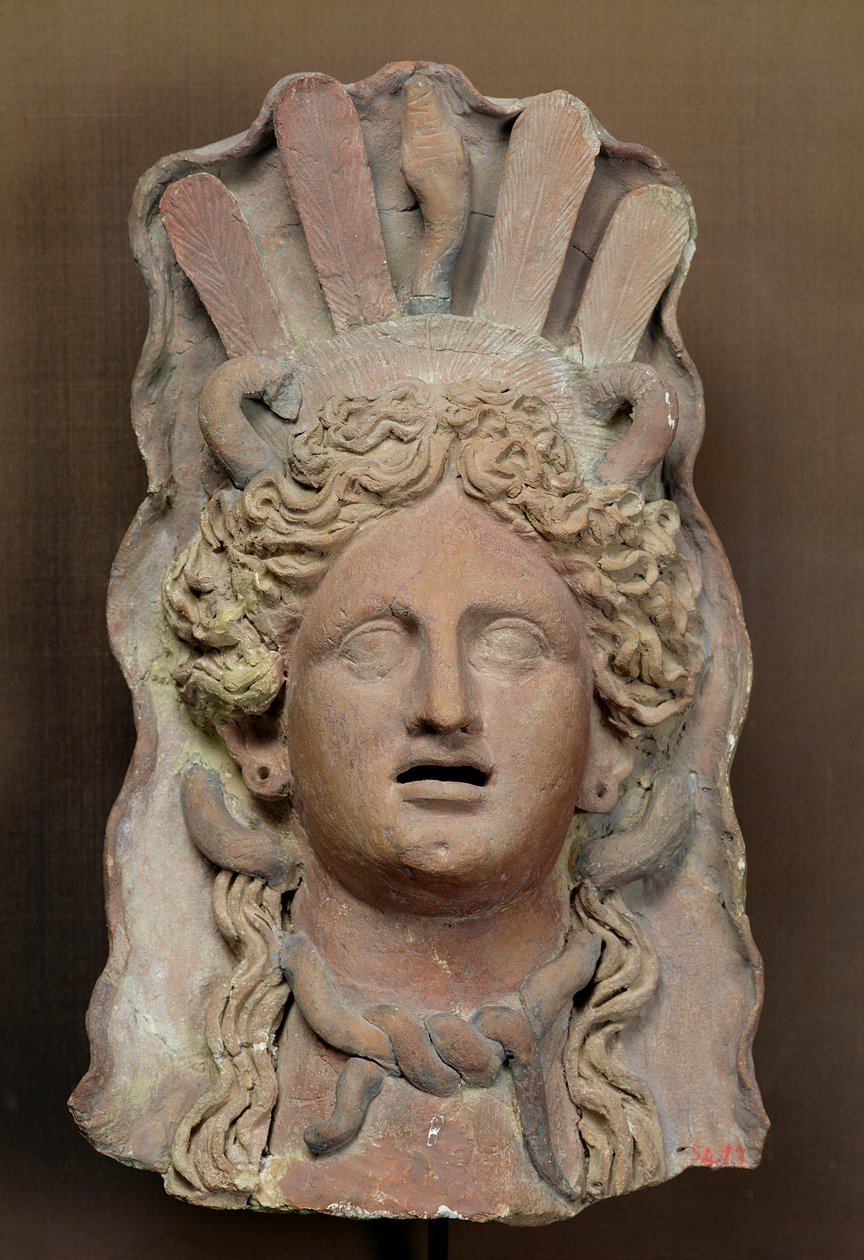 Punisk mask som representerar Demeter, 3:e-2:a århundradet f.Kr. (terrakotta) av Roman