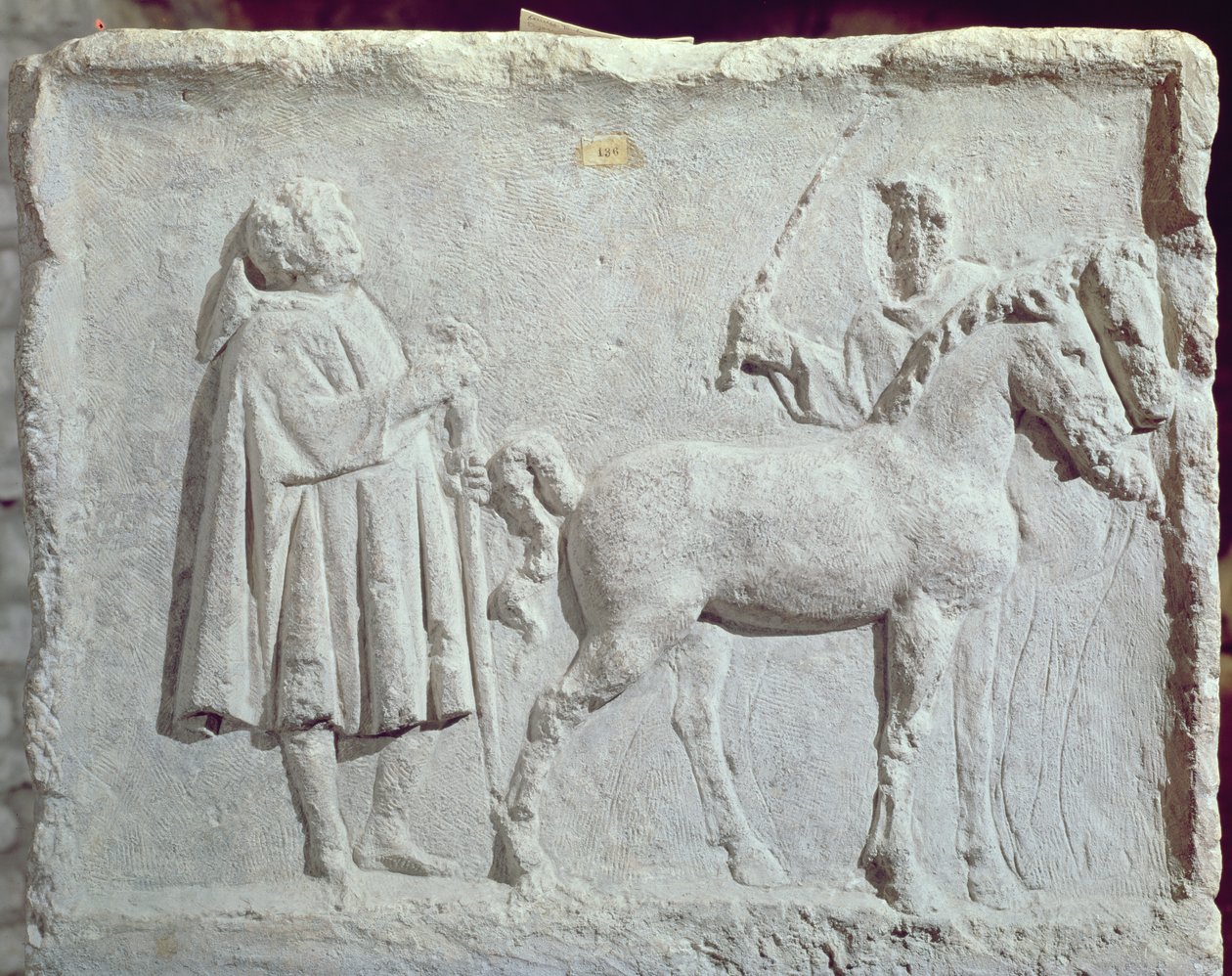 Relief föreställande en hästmarknad, 200-300-talet e.Kr. av Roman