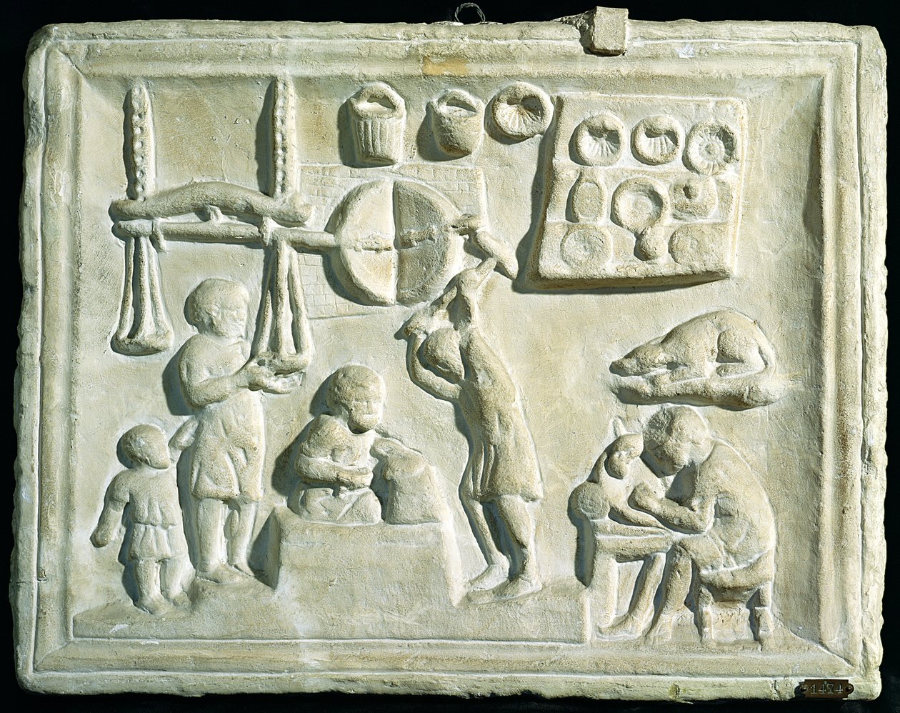 Relief föreställande insidan av en smedja av Roman