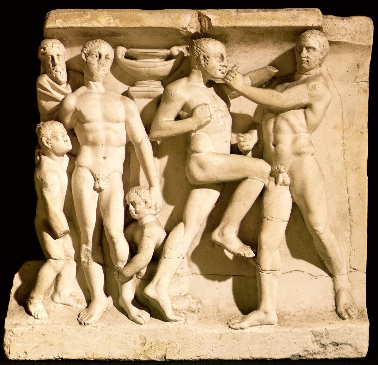 Relief föreställande brottare av Roman