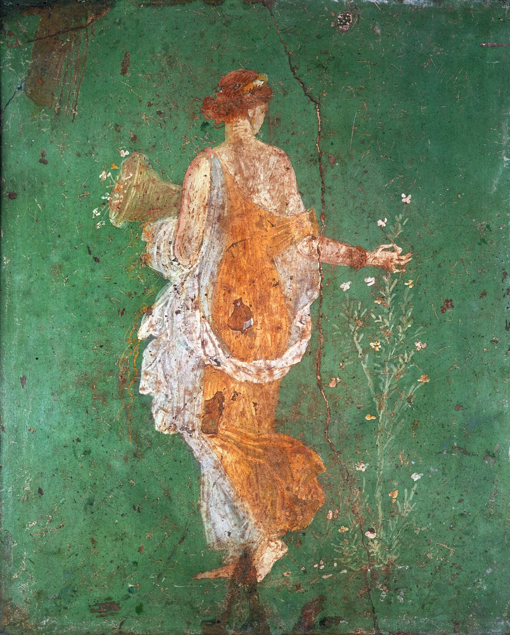 Vår, jungfru som samlar blommor, från villan i Varano i Stabiae, ca 15 f.Kr.-60 e.Kr. av Roman