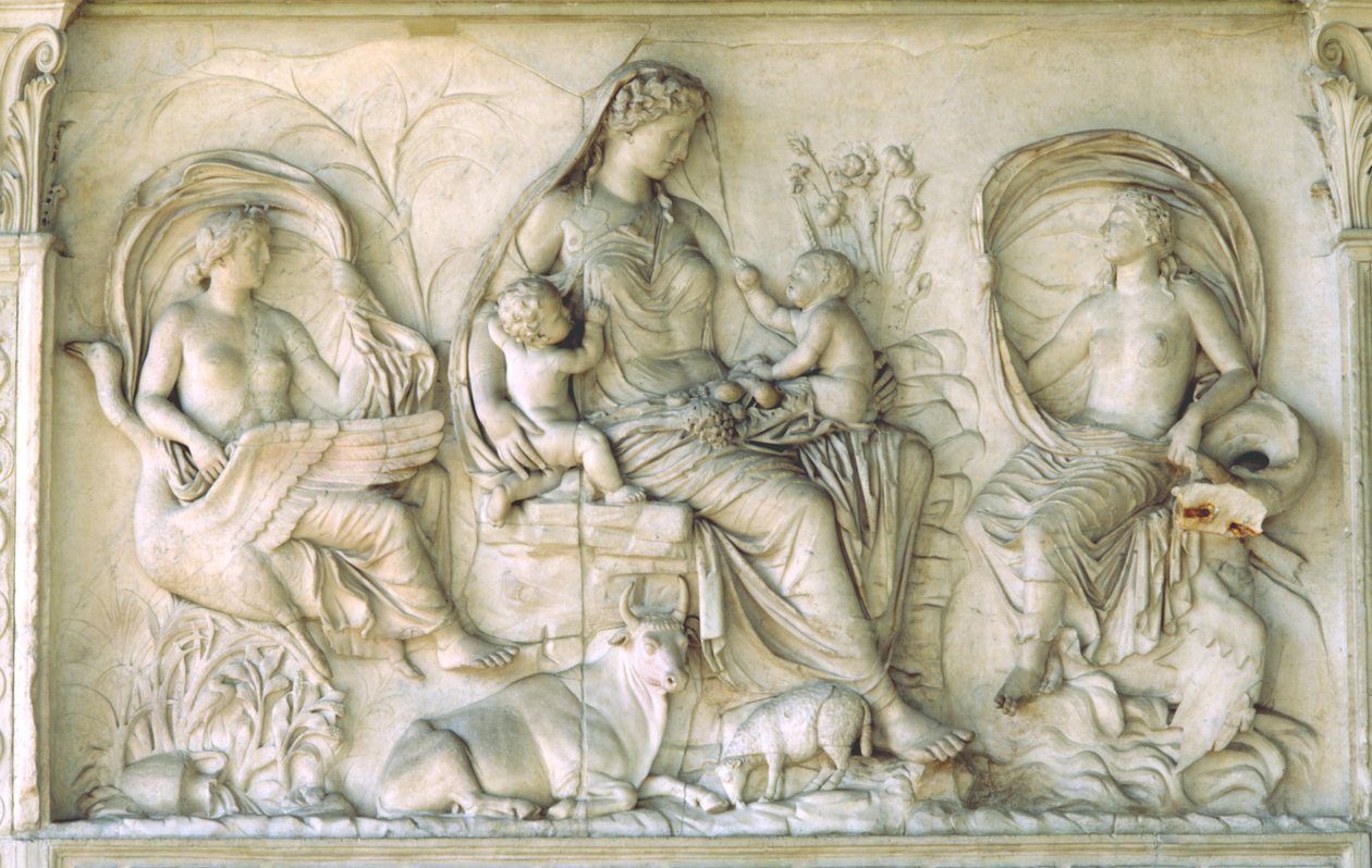 Tellus panel av Ara Pacis (marmor) av Roman