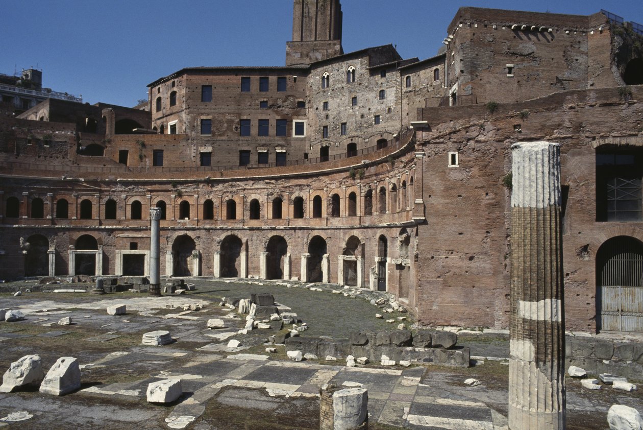 Vy över Trajanusforumet, byggt 107-112 av Roman