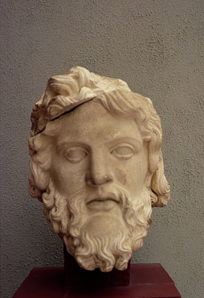 Zeus, 69-96 AD (marmor) av Roman