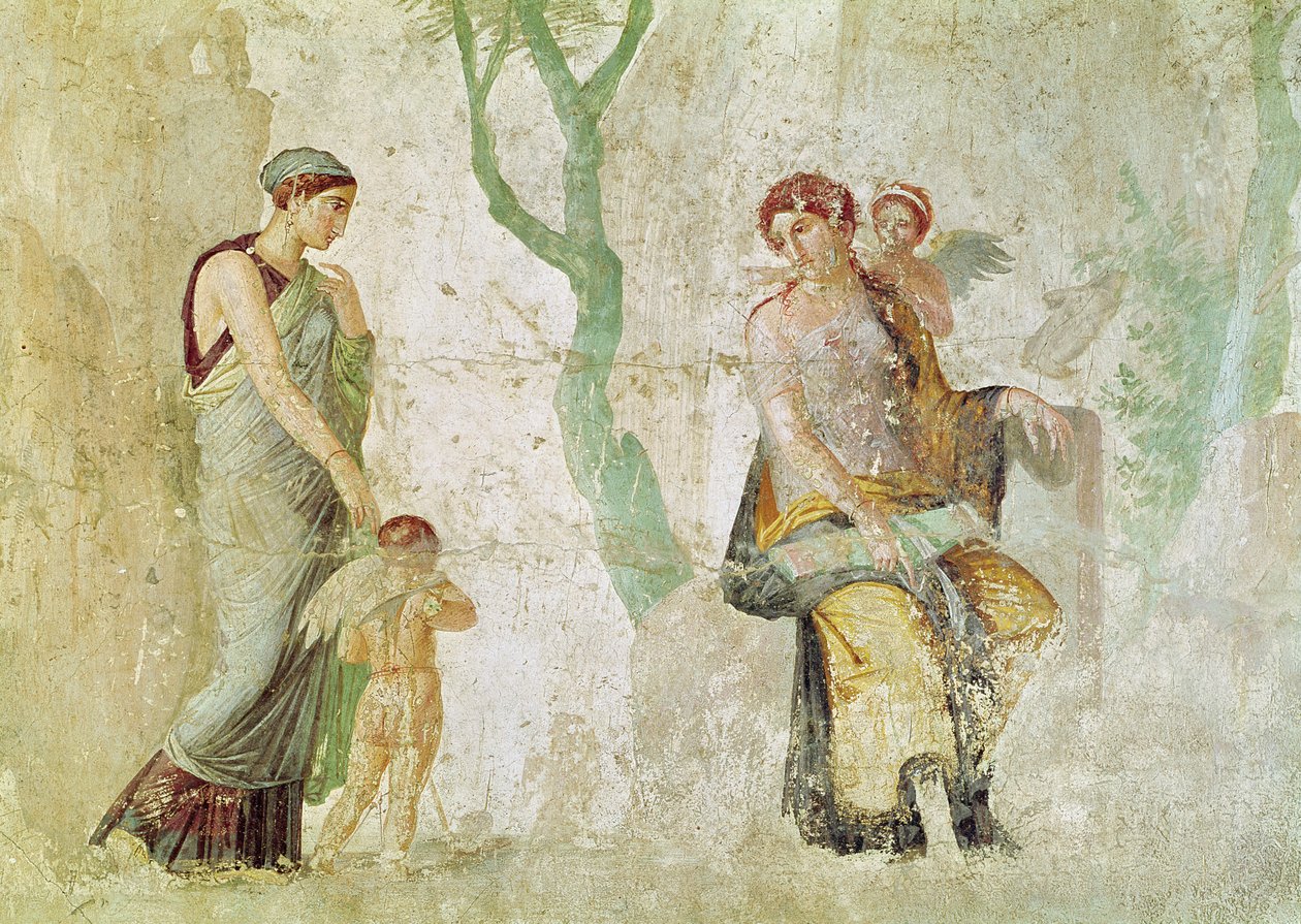 Eros straffas i närvaro av Afrodite av Roman Imperial Period