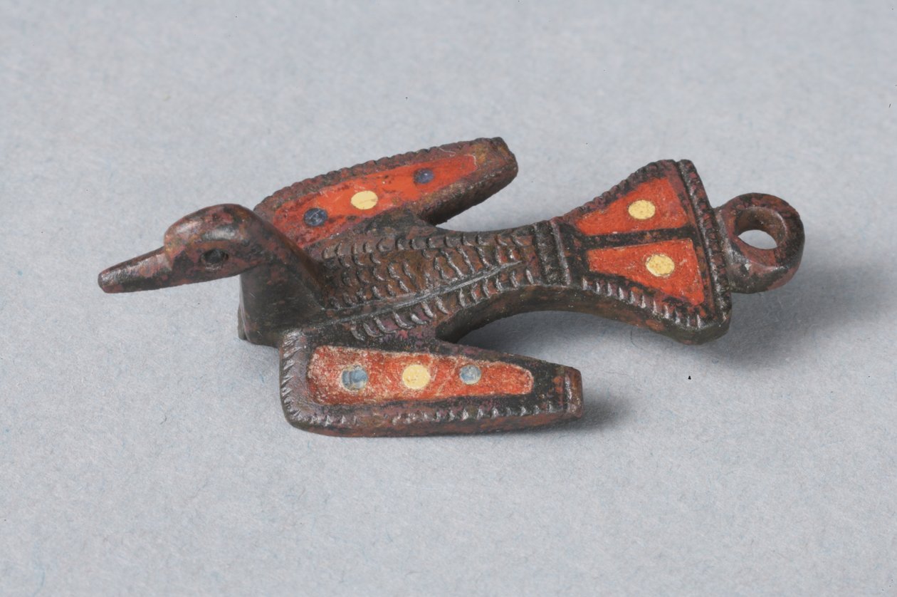 Gallo-Romano zoomorphic fibula av en fågel (brons och emalj) av Roman Imperial Period
