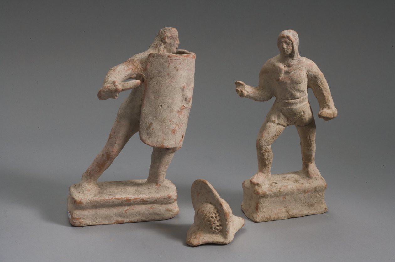 Gladiatorer (terrakotta) av Roman Imperial Period