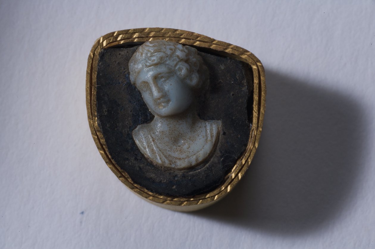 Romersk cameo av en kvinnlig byst (glas) av Roman Imperial Period