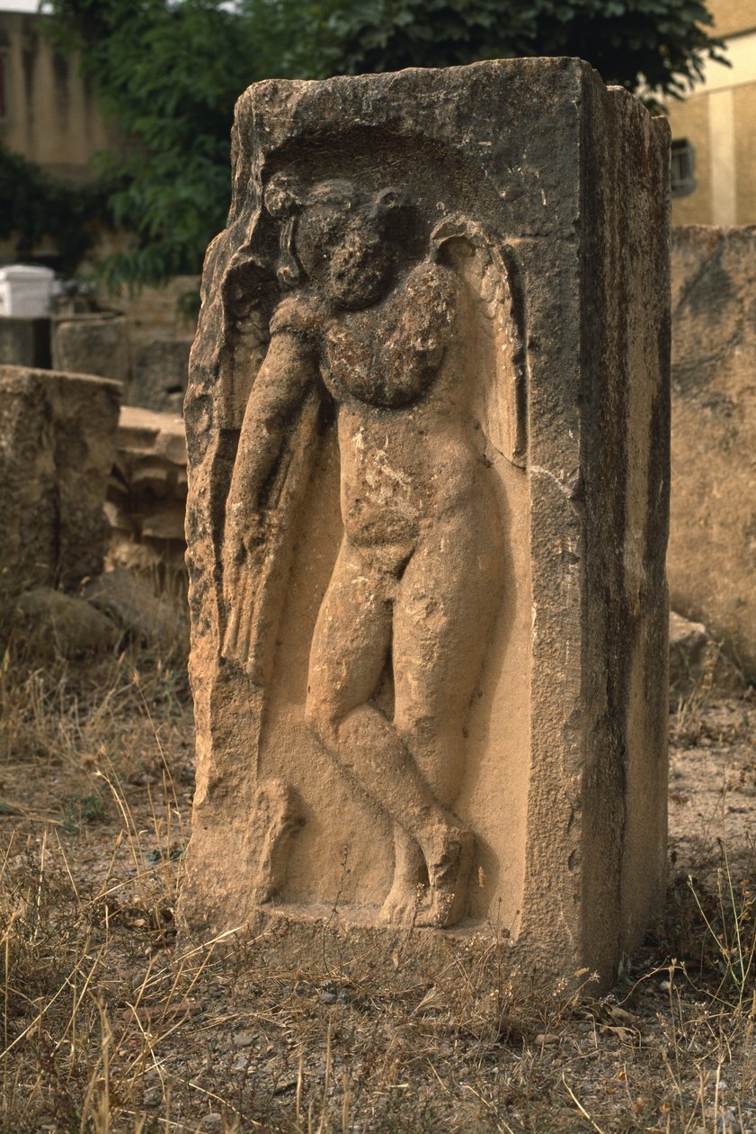 Stela med en bevingad figur av Roman Imperial Period